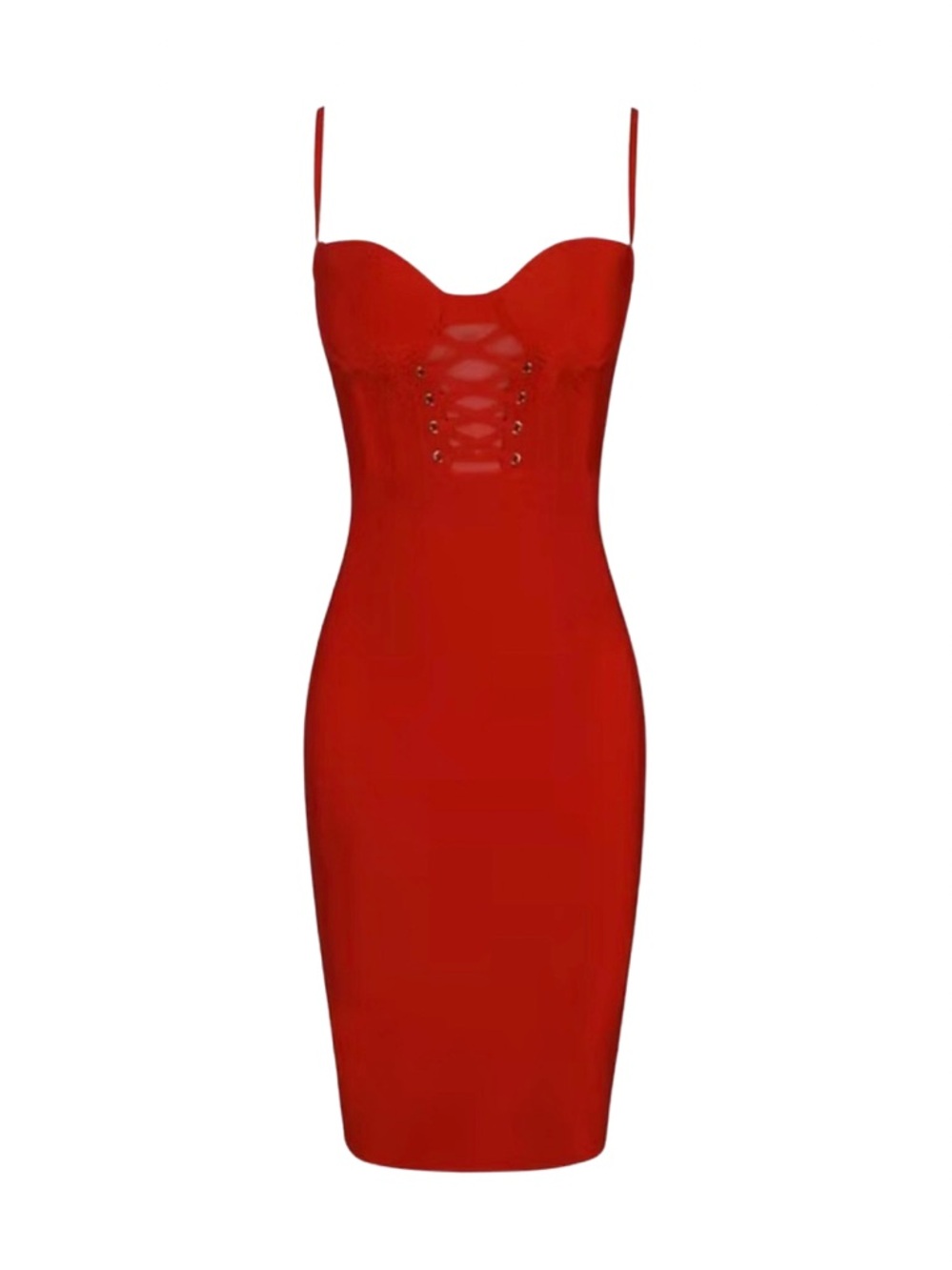 Fashion Nova Fire In Me Red Midi Dress